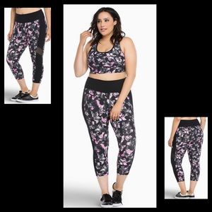 TORRID ACTIVE Floral Mesh Cropped Leggings LG